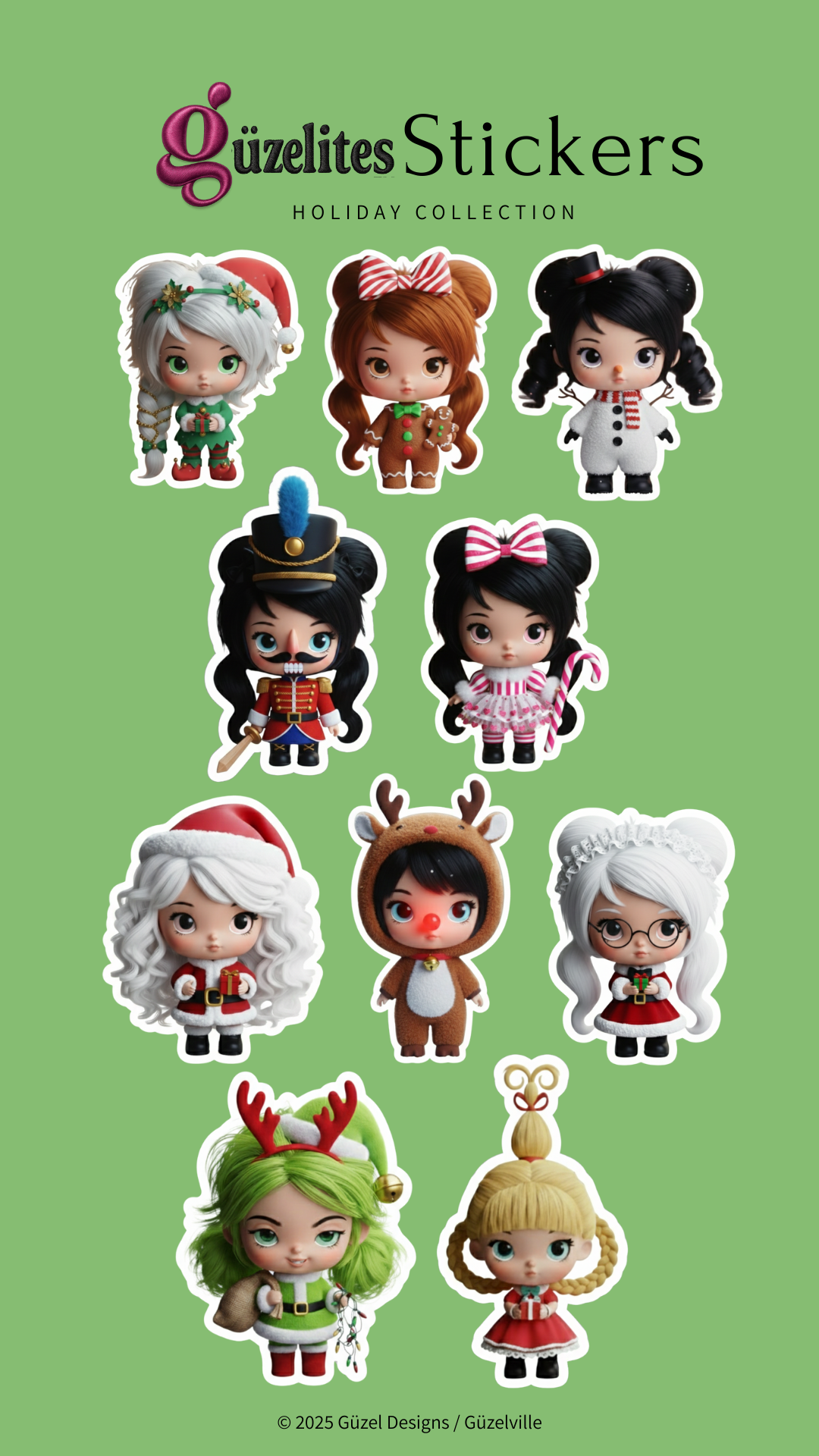 Güzelites Holiday Collection sticker sheet